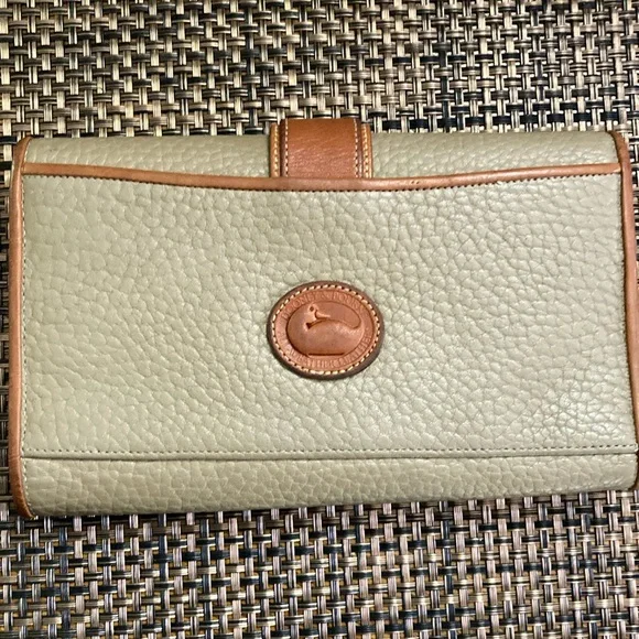 Dooney & Bourke Olive and Brown Leather Clutch - Picture 2 of 6
